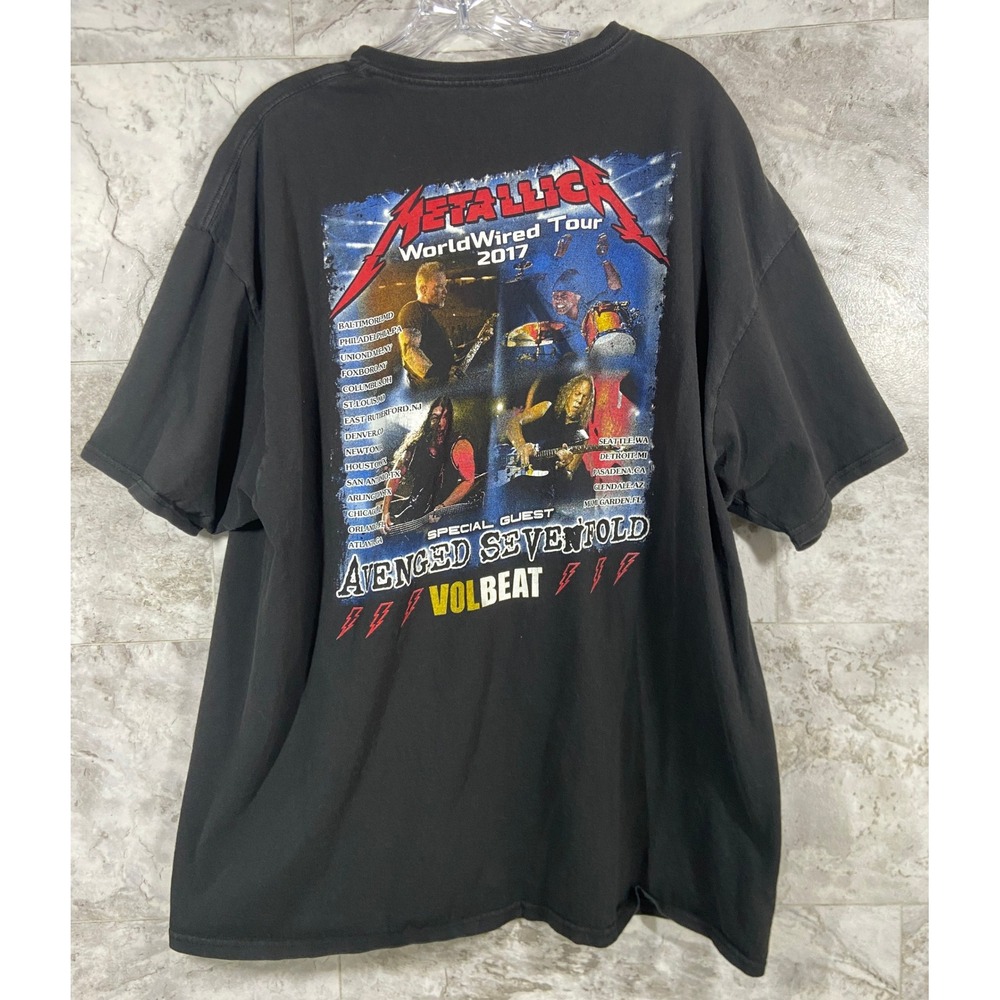 Metallica WorldWired Tour 2017 T-Shirt Hardwired To Self-Destruct Sz XL Black